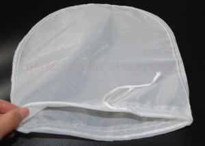 China FDA LFGB Hemp Organic Cotton Nylon Filter Bag / Mesh Nut Milk Bag For Coffee Juice on sale