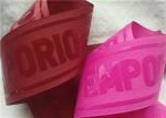 Shiny Transparent Silicon Logo Screen Printing Label In Coloful Polyester Thread