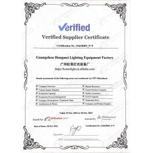 Guangzhou Hongmei Stage Lighting Co., Ltd Certifications