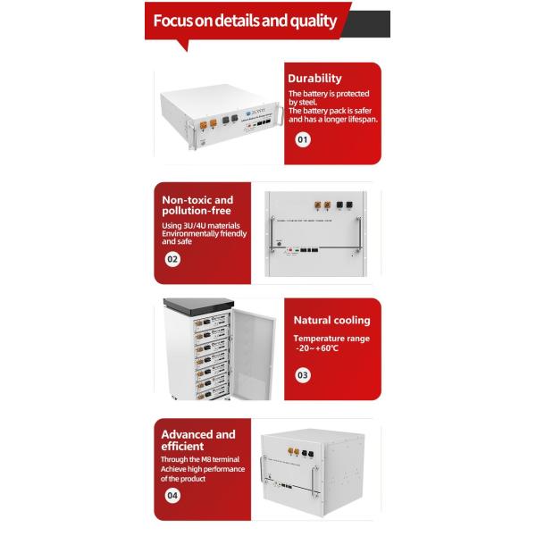 51.2V 100ah Lithium Solar System Battery Power Bank Supply for Low Pressure Rack Type Inverter Energy Storage