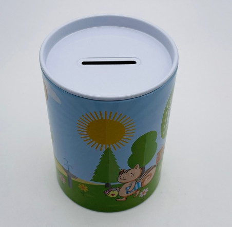 Buy Custom Printed Round Coin Bank Empty Metal Tin Money Box at wholesale prices