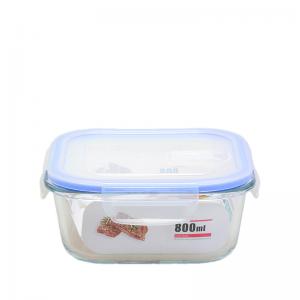 China Airtight Glass Food Saver Containers 800ML Multiple Glass Food Storage Set on sale