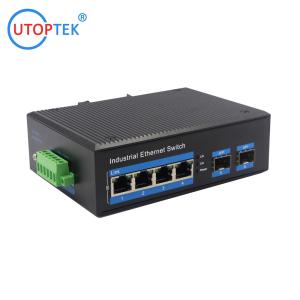 Quality OEM IP40 10/100/1000Mbps 4 Port POE+2 SFP Ethernet Industrial Switches with Din Rail for sale