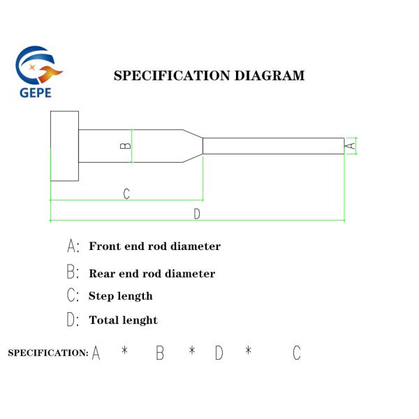Precision H13 / SKD61 Ejector Pin Tolerance Customized Ejector Pin