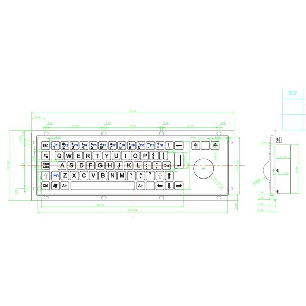 68 Keys Type Industrial Keyboard With Trackball Good Explosion Resistant Performance