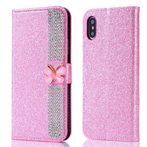 China Flash Powder Electroplated Diamond Inlay Phone Case For Iphone Xr Xs 11 12 13 14 Pro Max Cell Cover on sale