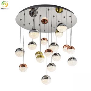 China Project Led Strip 12cm Crystal Pendant Chandelier Luxury Sturdy Metal Glass Ball Clear Staircase on sale