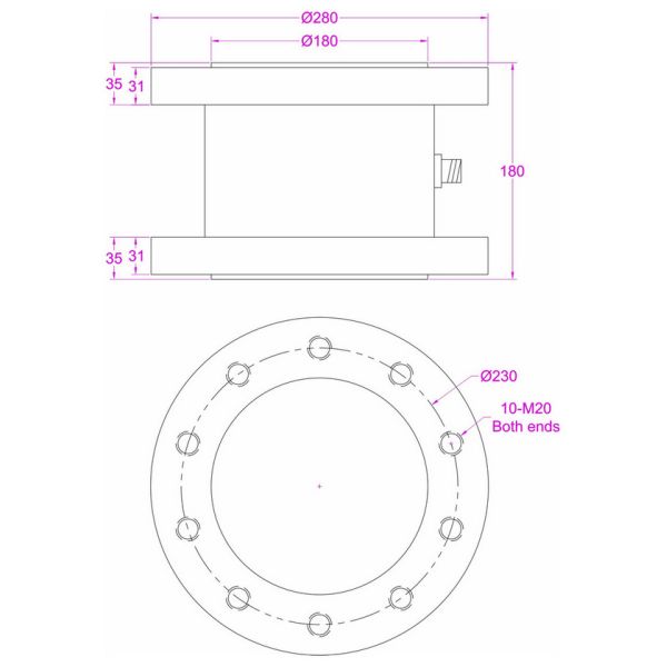 20000Nm Reaction torque sensor 30000N*m torque transducer 50000N-m