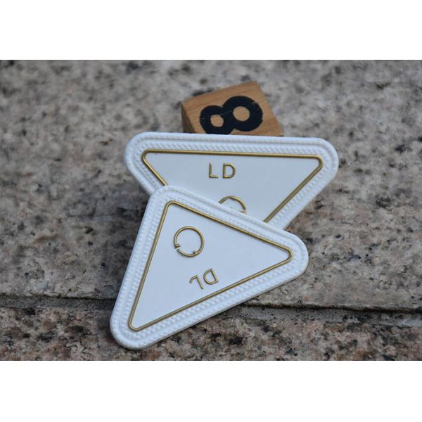 White Eco Friendly TPU Printed Label Customised Gold Logo For Garments