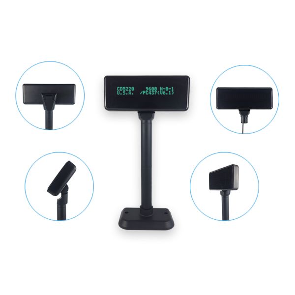 2 Lines 20 Characters 500-1000cd/M2 Customer Pole Display Multi languages