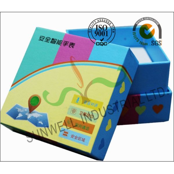 Cardboard Rigid Paper Electonics Smart Watch Packaging Box Glossy Varnishing