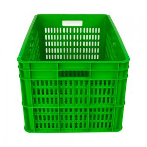 China Customized Logo Plastic Fruit Shopping Basket Collapsible Crate for Tomato Storage on sale
