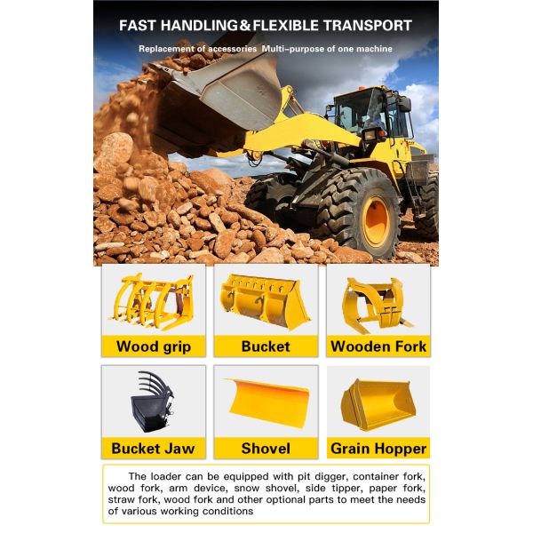Mini Articulated Wheel Loader Machine 78KW With 490 Four Cylinder Engine