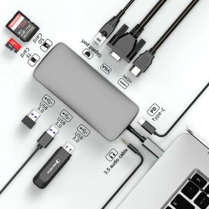 3.0 USB Type C HUB HDMI Multi 10 Ports 4mil For MacBook Pro USB Splitter