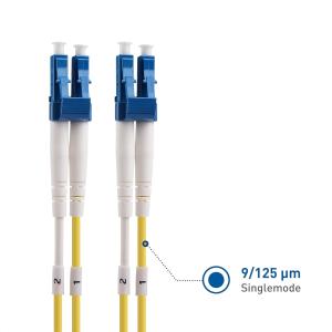 China Duplex OS2 Single Mode Fiber Optic Patch Cable 1m / 3.3 ft, OS2 Fiber LC to LC UPC 9/125 OFNP OS2 Fiber Optic Cable on sale