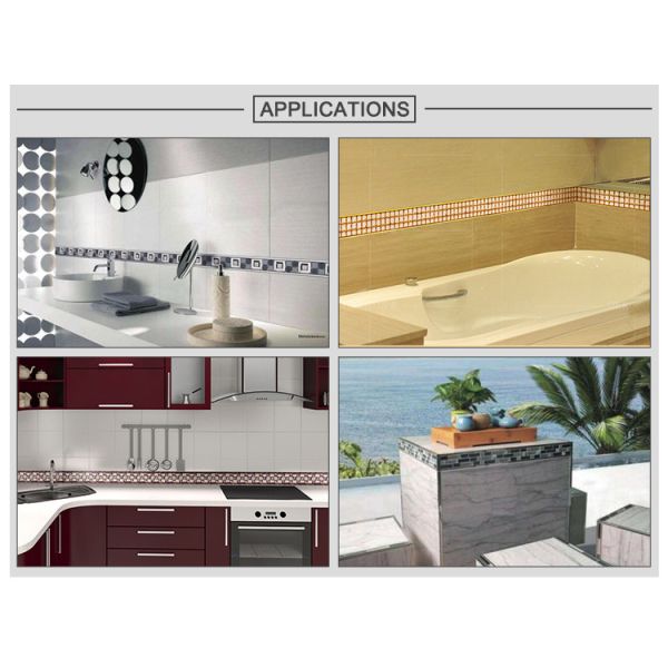 Colourful Glass Effect Ceramic Listello Border Tiles Decorative Antiscratch