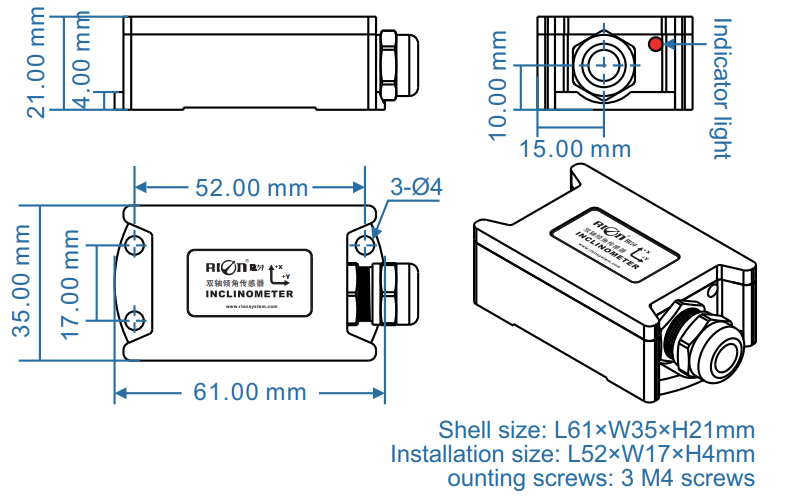 Provide Precise Angle Value 4-20mA Incline Sensor For Solar Angle Tracking