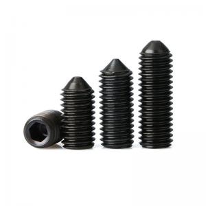 China Carbon Steel Black Oxide Hexagon Socket Set Screws With Cone Point DIN 914 on sale