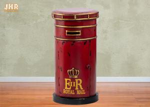 China Red Color Antique Post Box Storage Cabinet Wooden Floor Rack MDF CD DVD Storage Cabinets on sale