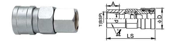 1.0 MPa Pneumatic Quick Disconnect Couplings , Medium Type Quick Connect Coupling