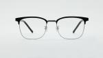 Unisex Rectangular Metal Eyeglasses with Handmade Acetate Combination Eye Frames
