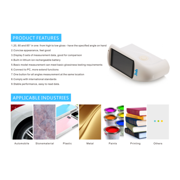 3nh HG268 Display Furniture Wood Surface Gloss Meter Testing Equipment with 5 Sets of Measurement Data & Free PC Software