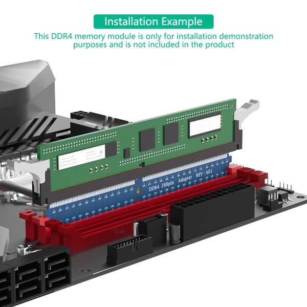 Blue DDR4 288Pin Adapter Ideal for Desktop Motherboards and Memory Testing