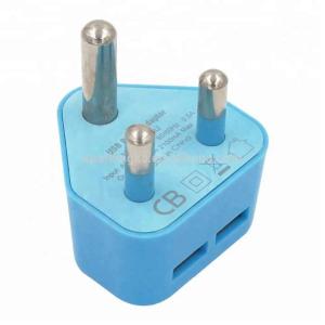 China SA Plug Dual USB-A Wall Charger 5V 2.4A for Mobile Devices on sale
