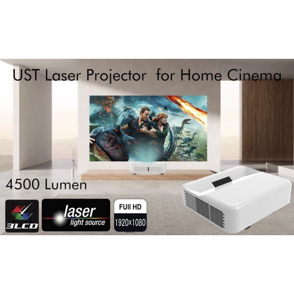 Home Cinema UST Laser Projector 4500 Lumen Versatile Ultra Short Throw Laser Projector