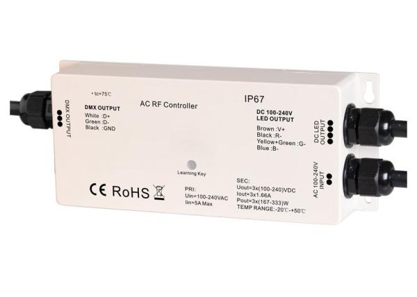 Buy High Voltage LED Strip RF - DMX Controller , 3 Channel Dmx Decoder RGB Max 5A IP67 at wholesale prices