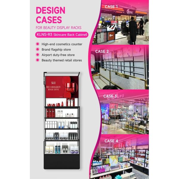KLNS-R3 Multiple Levels of Display Space Skincare Display Cabinet with Soft Film Light Box