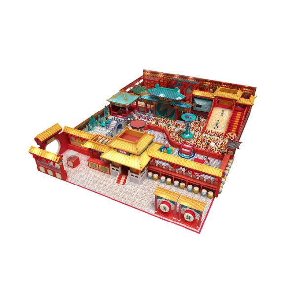 Jungle Theme Indoor Playground for Kids 2-12 Years with Slides and Ball Pit