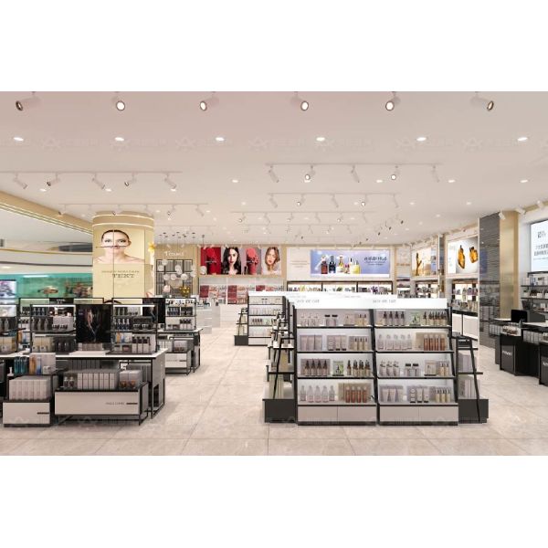 KLNS-R3 Multiple Levels of Display Space Skincare Display Cabinet with Soft Film Light Box