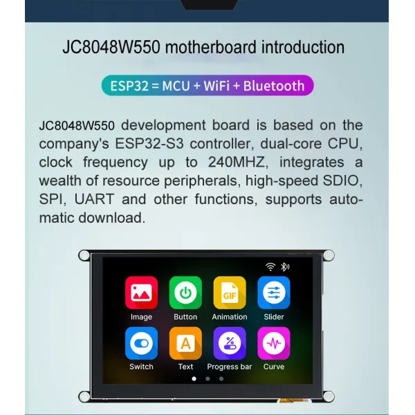 Full View Angle IPS Screen Display Module JC8048W550C_I With Rich RGB 65K Display