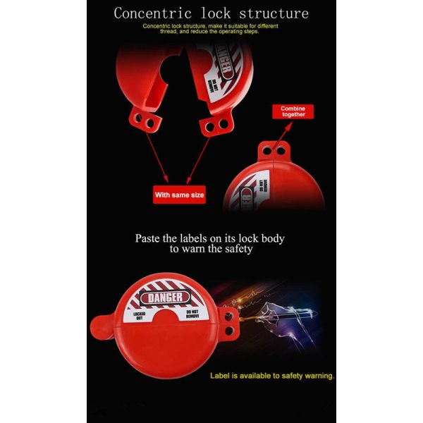 SUS304 7mm Shackle Pneumatic Lockout Devices Screwed Joint