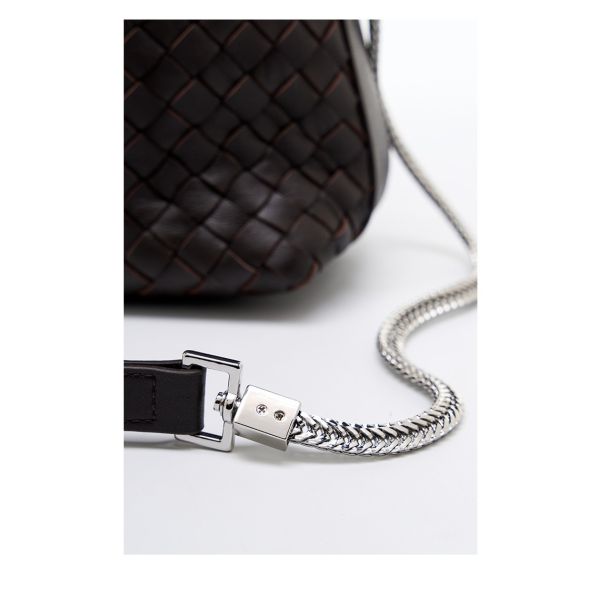 Other Pattern Type Genuine Leather Woven Purses For Ladies Chain Shoulder Messenger Bag