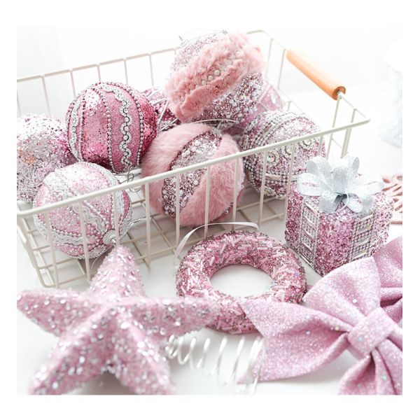 Pink Foam Ball Christmas Tree Pendant Decoration
