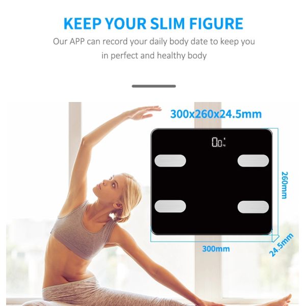 LED Display 180KG / 396LBS Body Fat Measuring Scale
