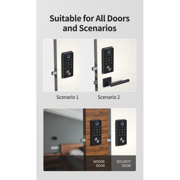 140mm Smart Deadbolt Door Lock CE Certificate Keyless Inside Door Locks