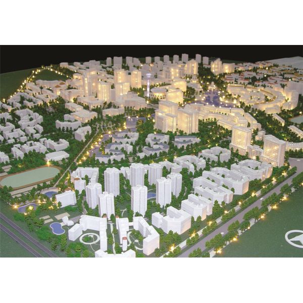 Large Scale City Building Models , White Color City Planning Models 3 * 4M