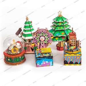 China SGS Hand Made Puzzle 3d Rotating Wooden Music Box on sale