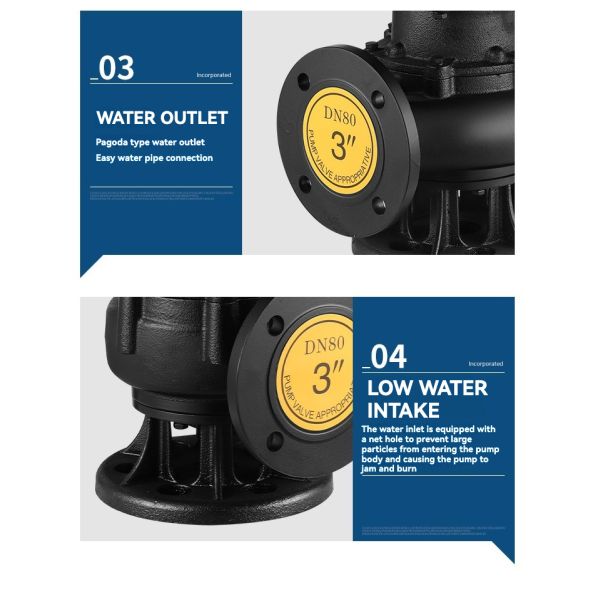 Cast Iron Submersible Municipal Sewage Pump For Domestic Utilities