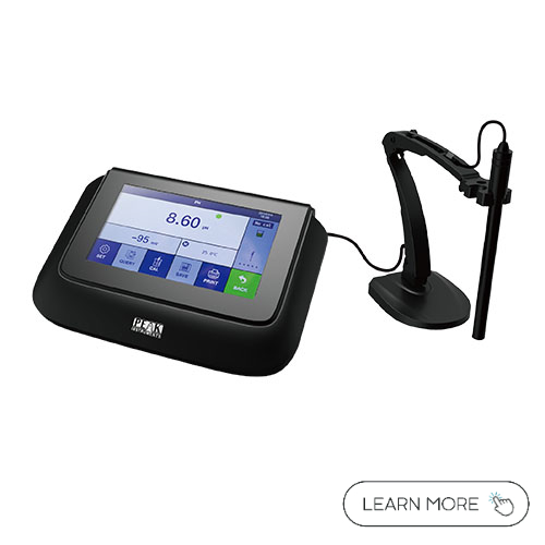 PEAK Instruments Benchtop pH Meter 6.5 Inch Touch Screen 3 Point Calibration 0-100C ATC