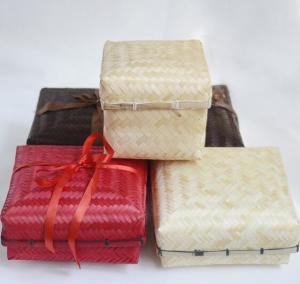 Bamboo Cases, Bamboo stand up Pouches in antique finish for Gifts packaging with ribbon