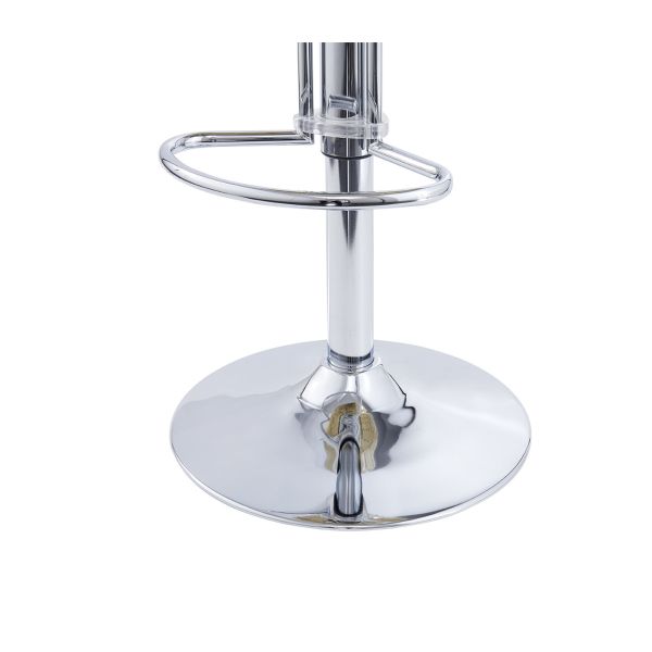 Rotated Adjustable Leather Counter Height Stools Spoon Shape Brass Sheet Material