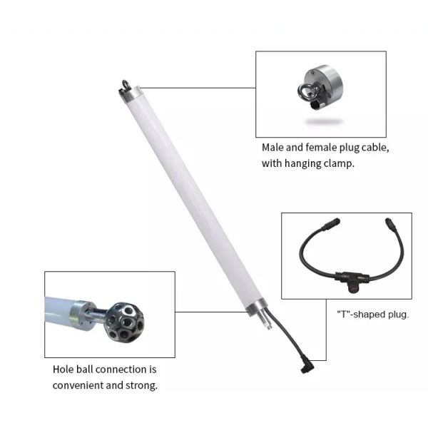 IP65 RGB LED Tube Light With 180degree, Rechargeable Battery & Remote Control for Party and Vlog