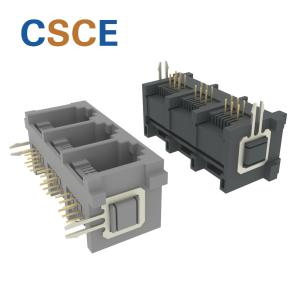China 5525 Series PBT Unshielded With Hook 6P6C 1*3 PORT RJ11 Modular Jack Connector Phone Socket on sale