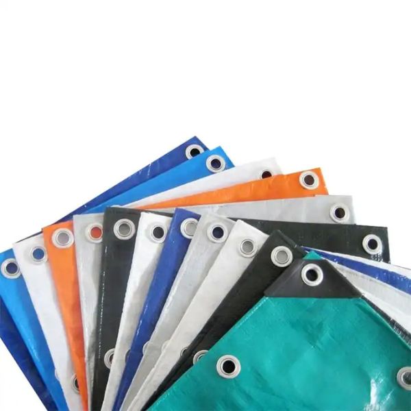 Wide Application PE Tarpaulin With Eyelets Cover Waterproof Poly Tarp Fabric