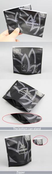 Black Print Bag Pinch Child Proof Packaging Bag Laminated Plastic Aluminum Foil Packing
