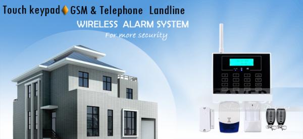 Buy GSM Touch Screen Wireless Home Security Alarm System with LCD Display and 30 Wireless Zone at wholesale prices